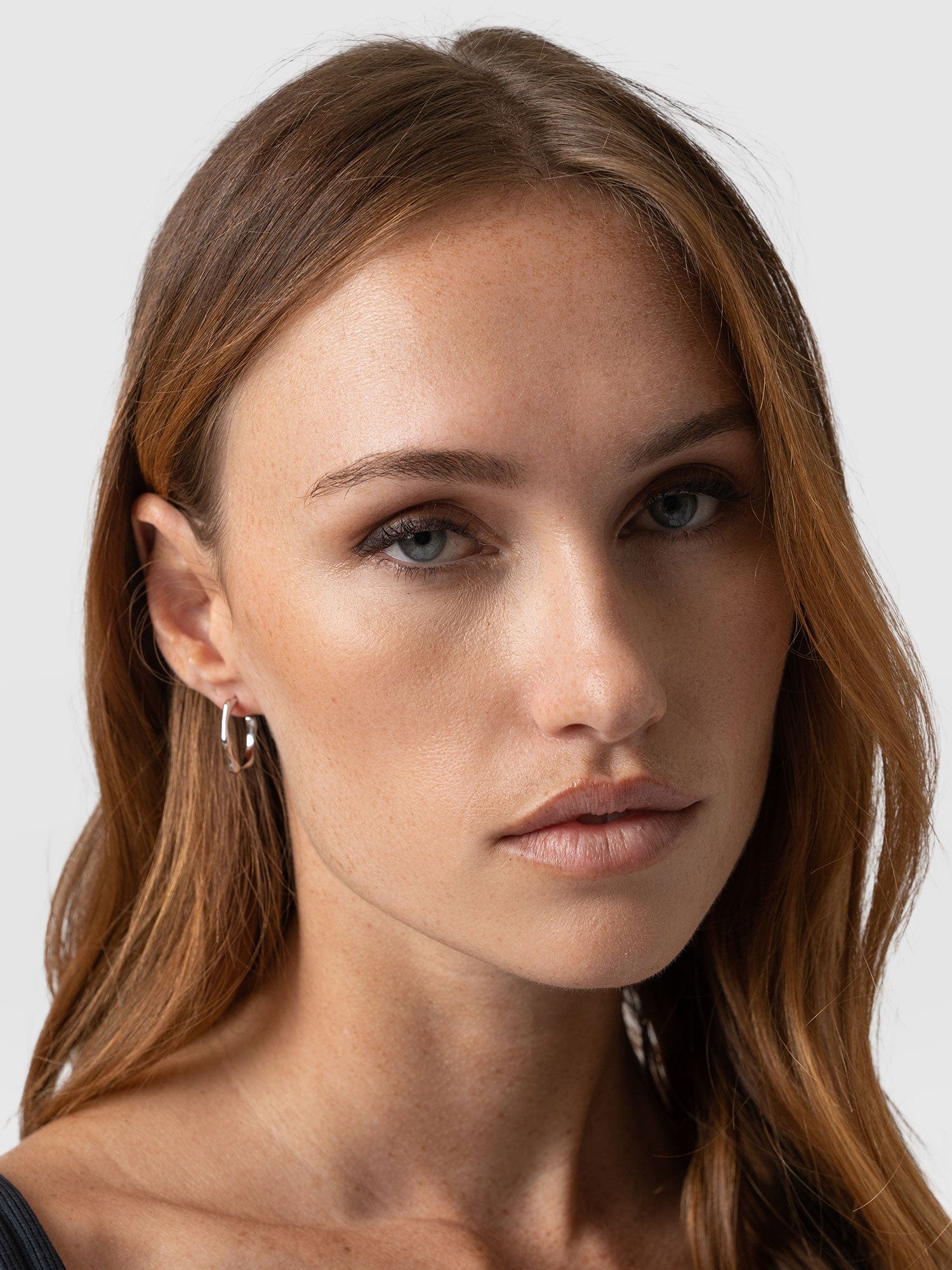 Bamboo Large Hoop Earrings Silver - Women's Jewellery | Saint + Sofia® USA